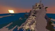 This seed's nearest village has a remarkable terrain placement (Image via Mojang)